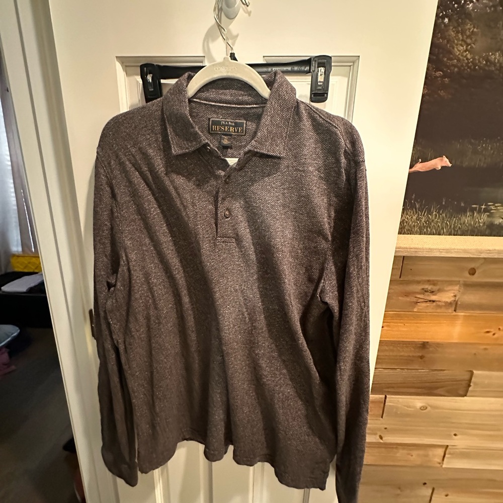 Jos. A. Bank Brown Polo Shirt Casual Knit
